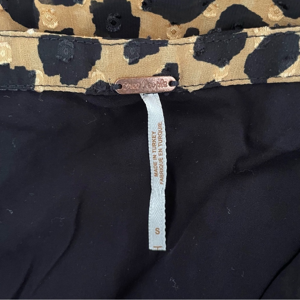 Free People black and gold animal leopard cheetah print dress 37767 - Picture 8 of 12